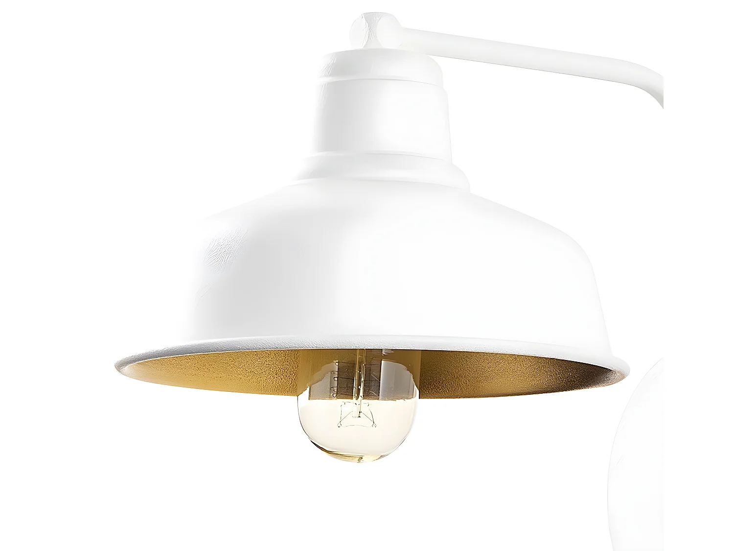 Candeeiro de parede estilo vintage Harvey com tela de metal branco 1xE27