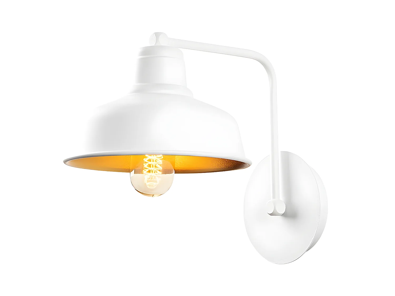 Candeeiro de parede estilo vintage Harvey com tela de metal branco 1xE27