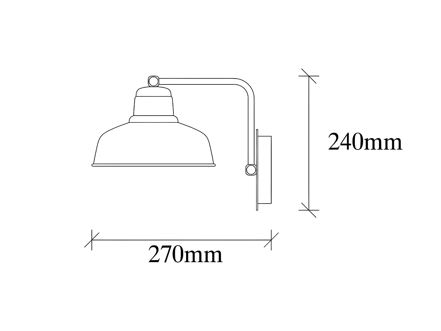 Applique style vintage Harvey avec abat-jour en métal blanc 1xE27