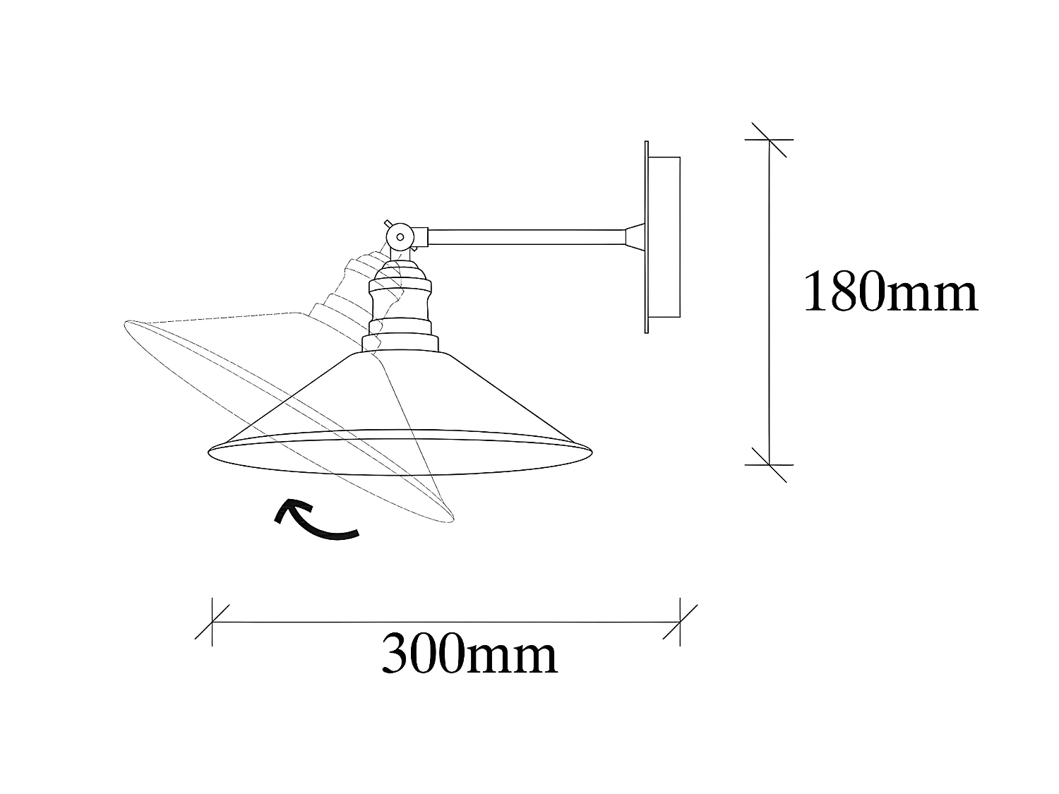 Harvey vintage stijl wandlamp met glad zwart en goud antiek scherm 1xE27