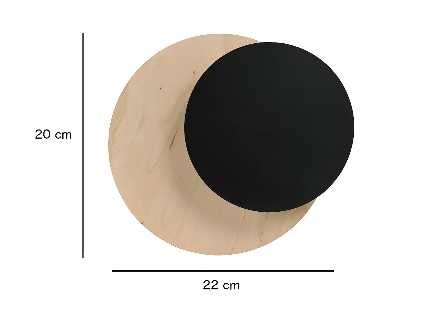 Aplique de pared Aura estilo nórdico con base efecto madera y círculo blanco 1xG9