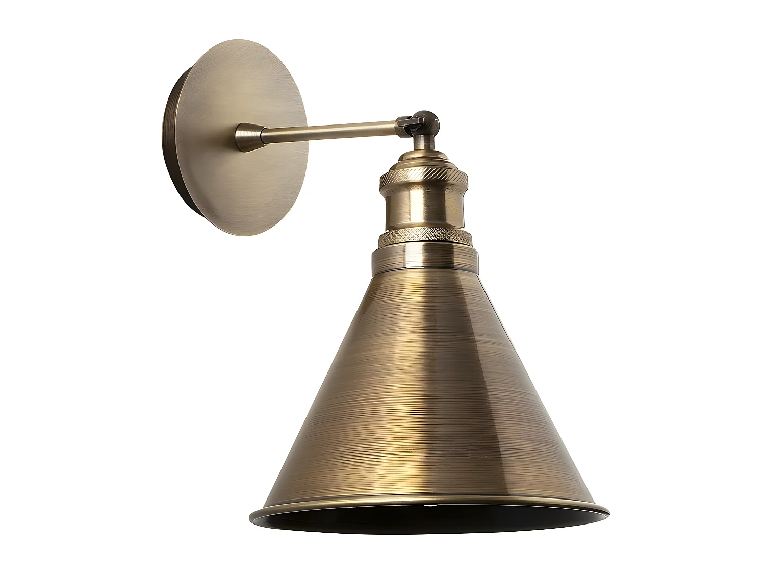 Harvey retro vintage stijl wandlamp met antiek gouden kap 1xE27