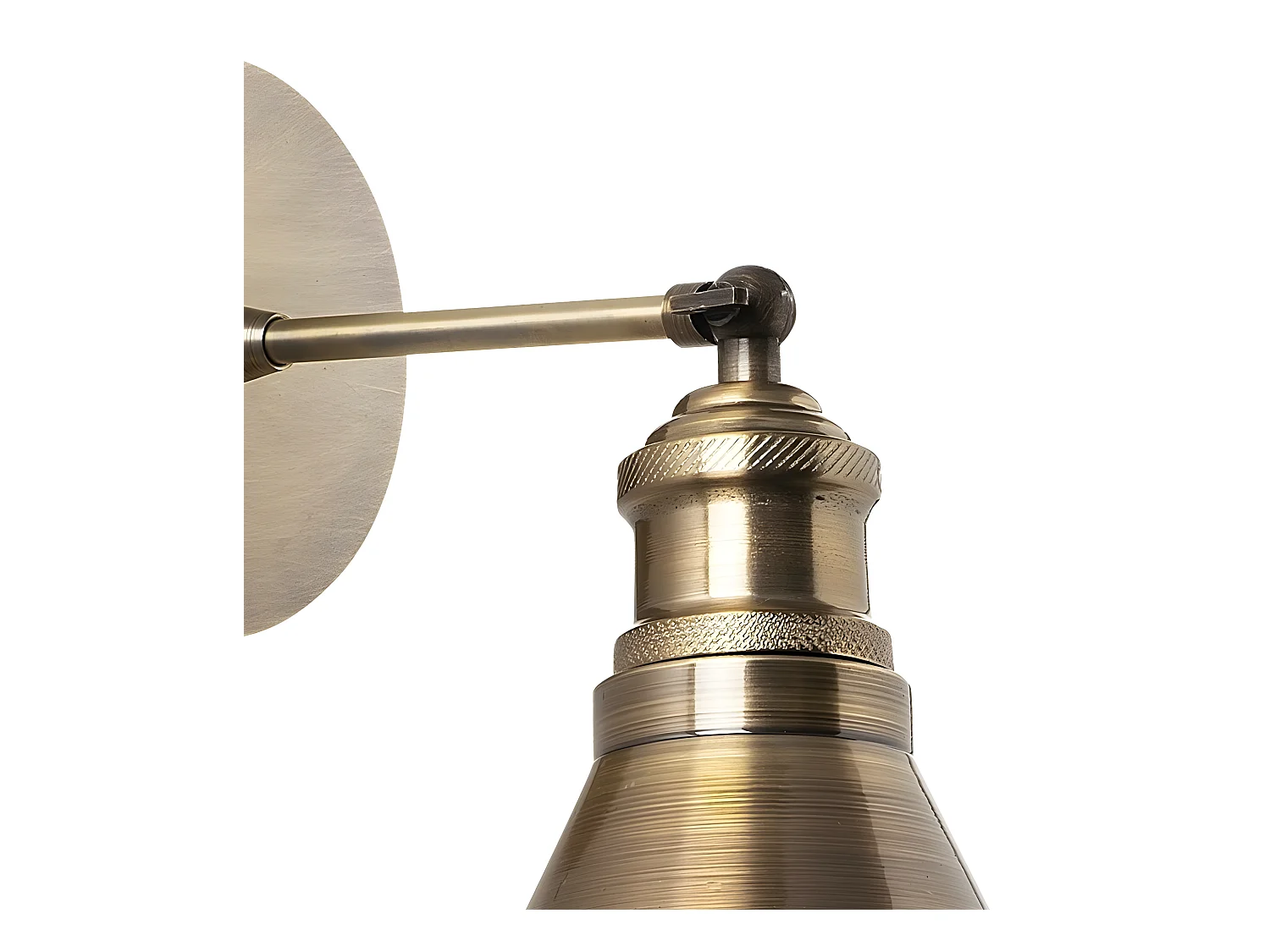 Harvey retro vintage stijl wandlamp met antiek gouden kap 1xE27