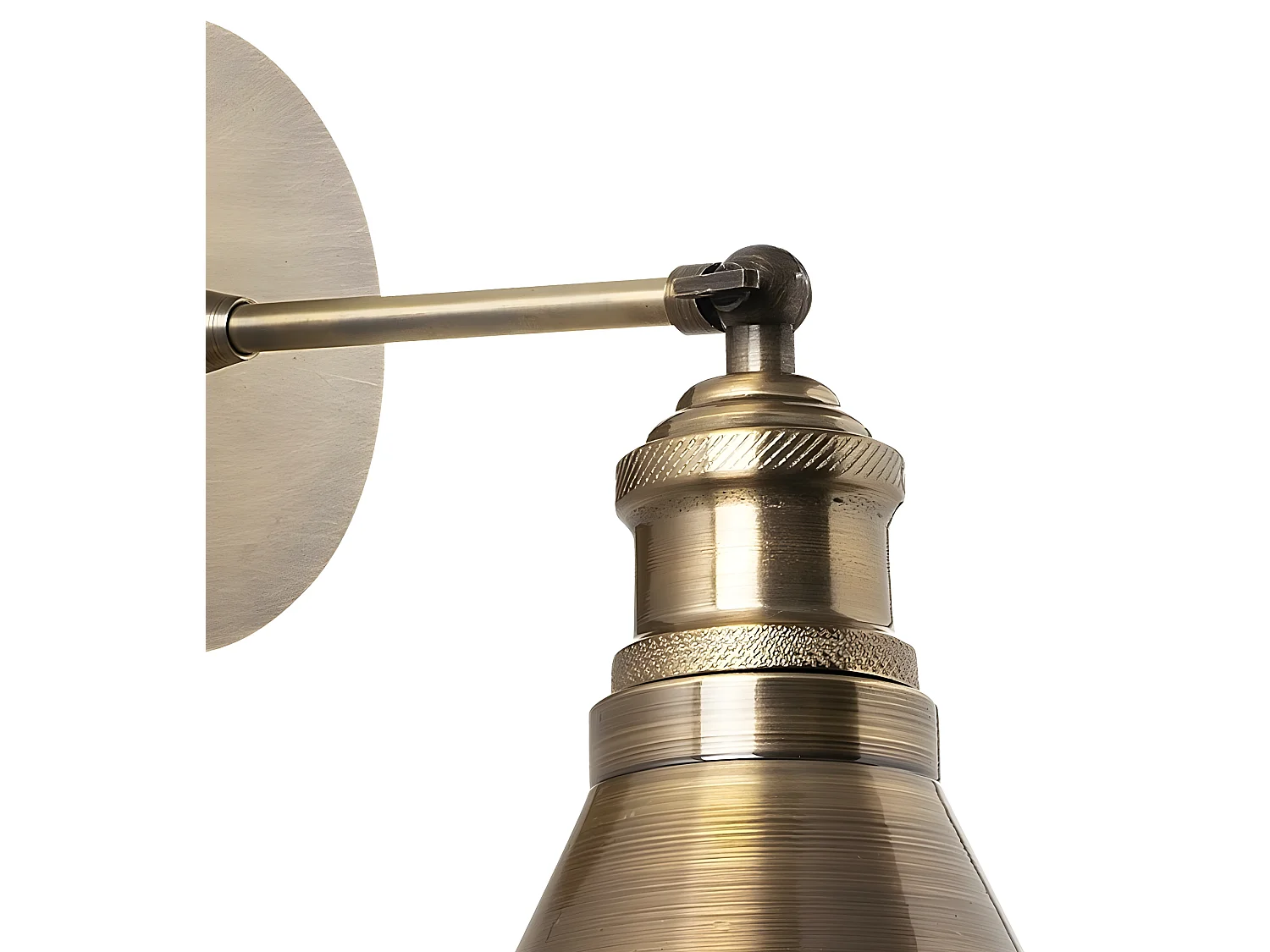 Harvey retro vintage stijl wandlamp met antiek gouden kap 1xE27