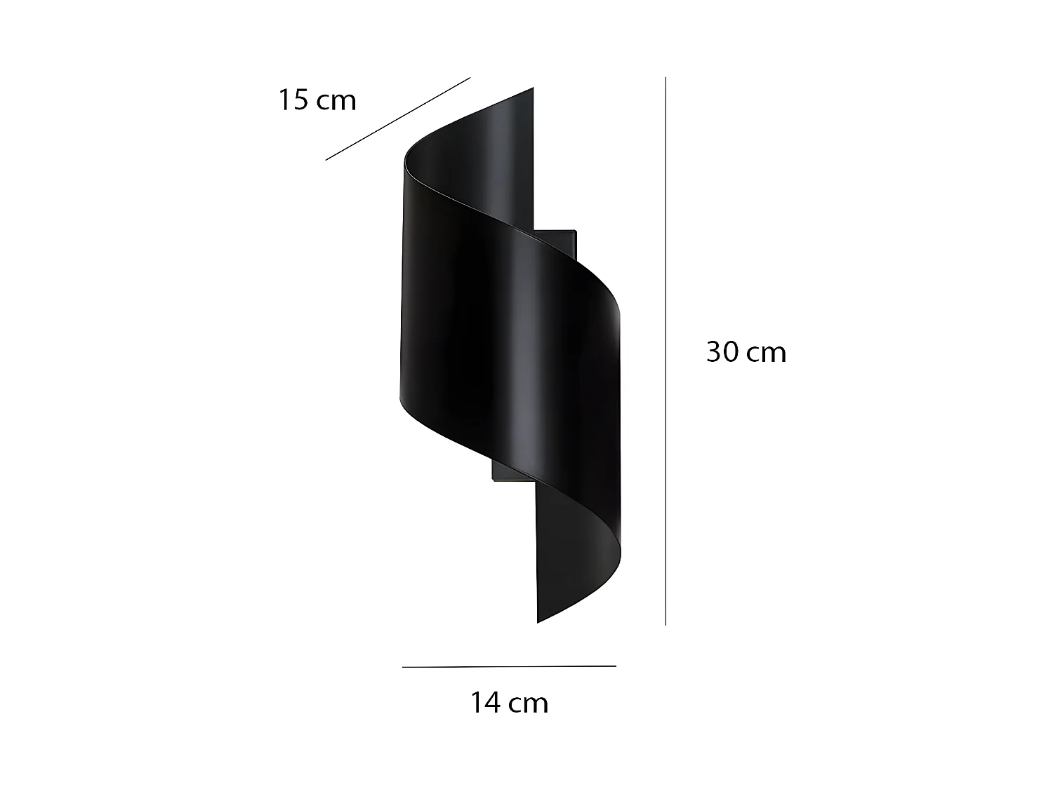 Wandleuchte Snape im modernen Stil mit schwarzer Spiralstruktur 1xG9