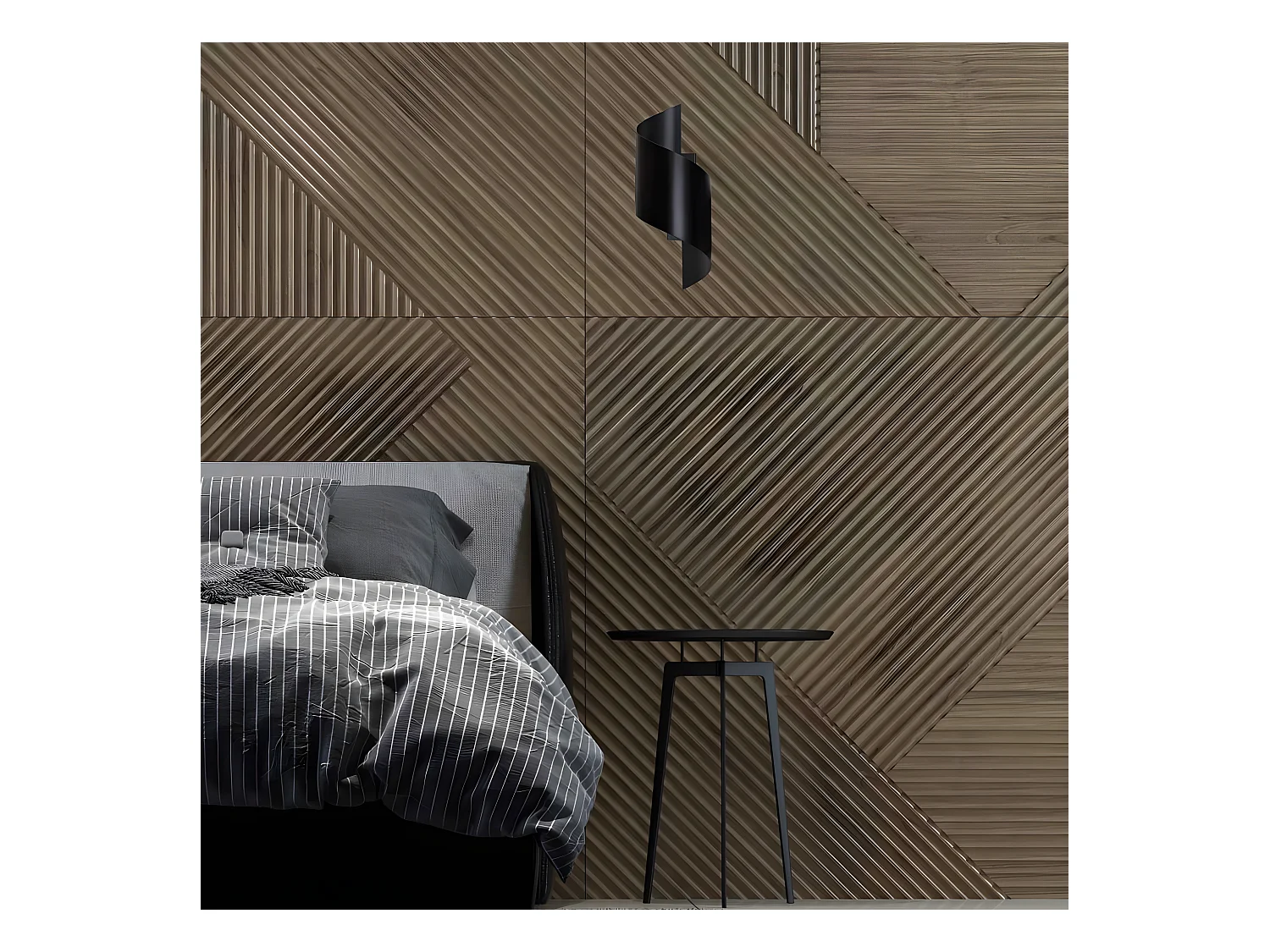 Wandlamp Snape in moderne stijl met zwarte spiraalstructuur 1xG9