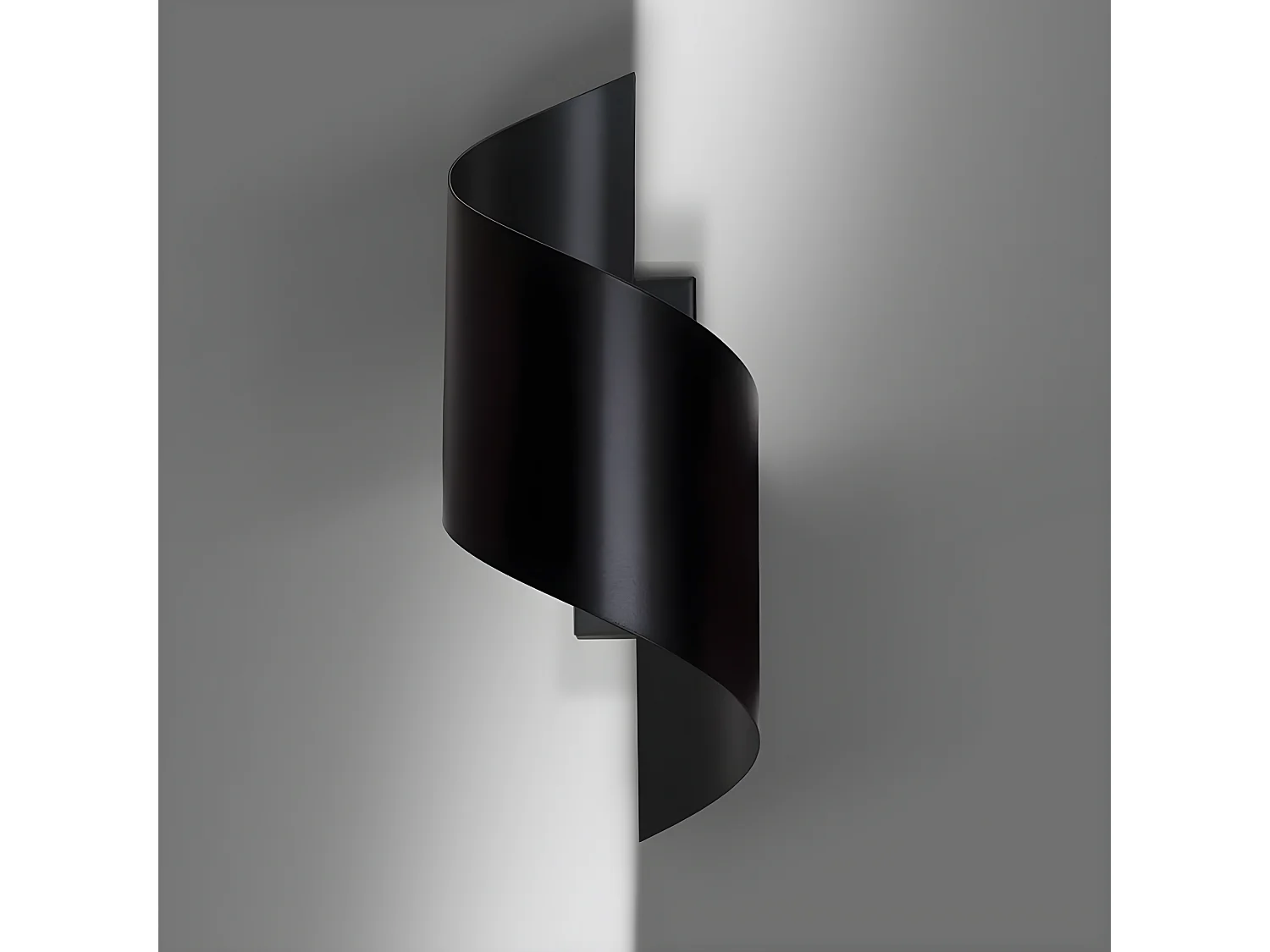 Applique murale Snape style moderne avec structure spirale noire 1xG9