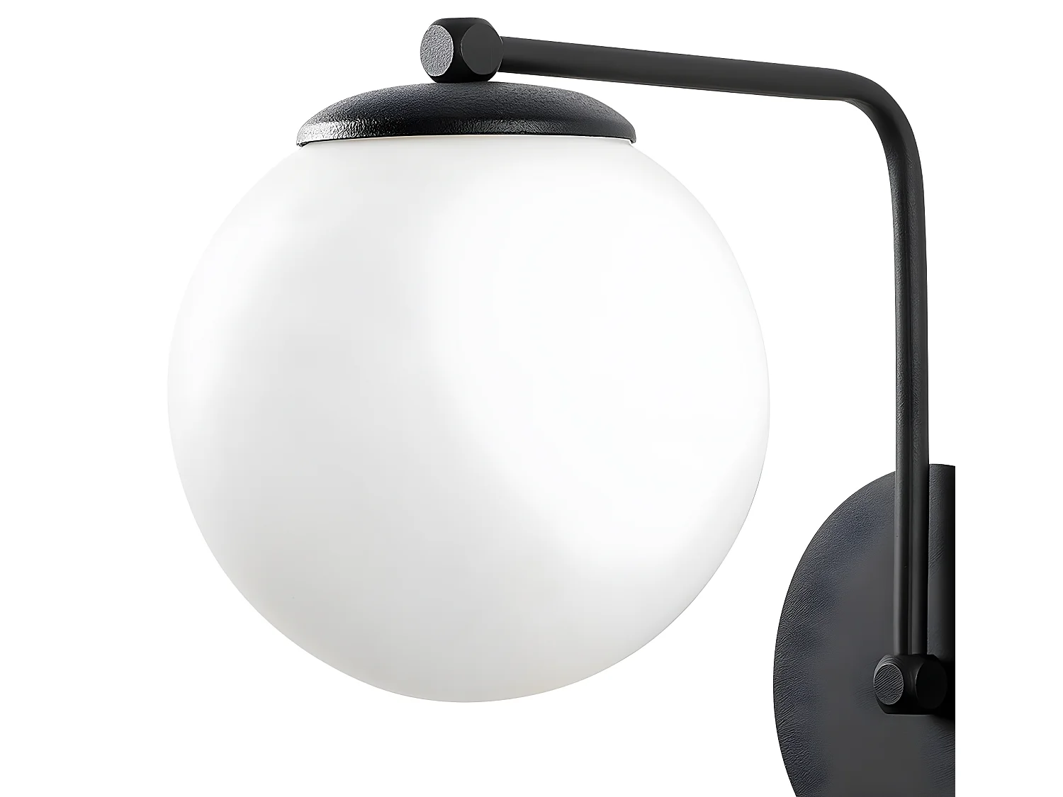 Candeeiro de parede Marga com estrutura metálica preta e bola de vidro 1xE27