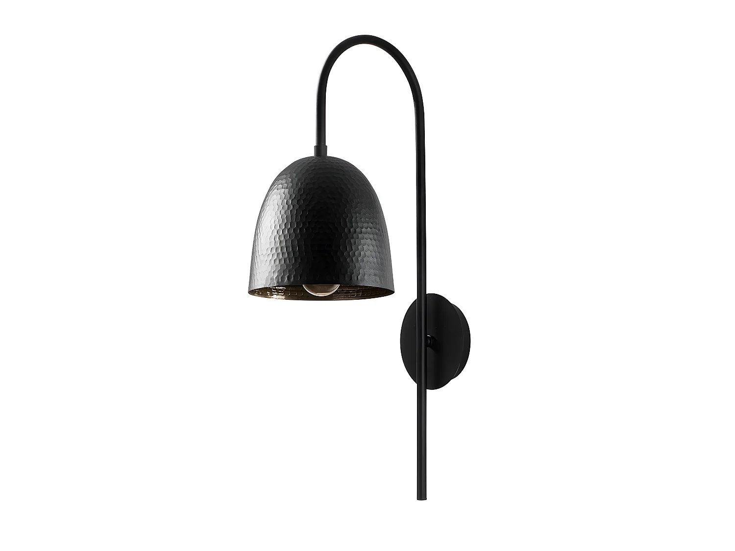 Asney Nordic style wandlamp met zwart reliëf scherm 1xE27