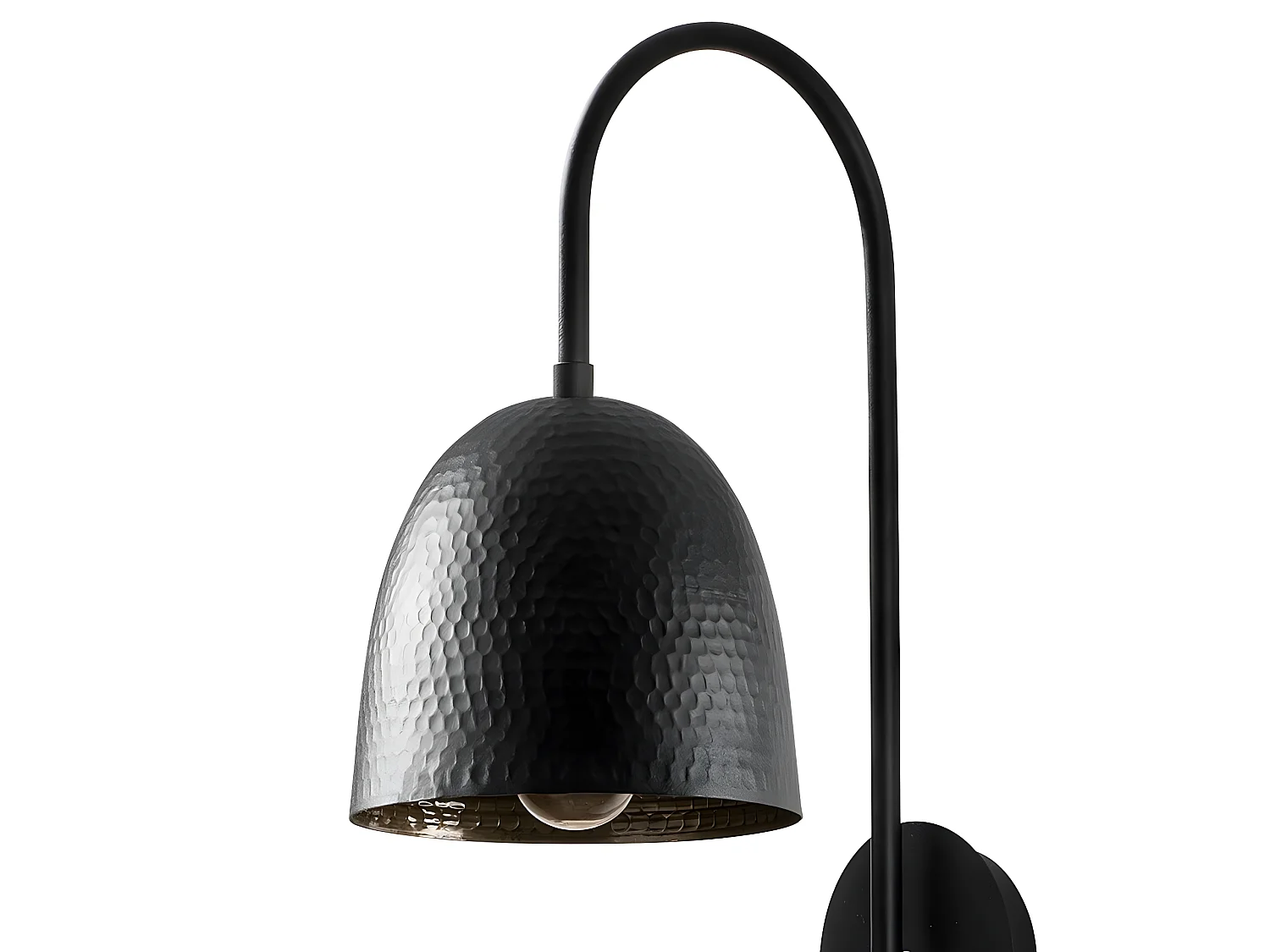 Asney Nordic style wandlamp met zwart reliëf scherm 1xE27