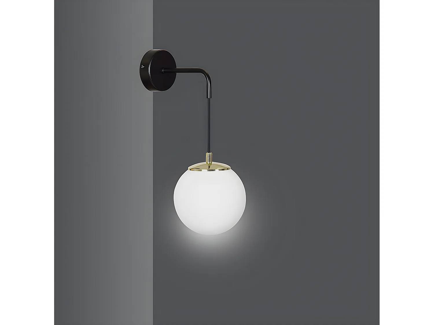 Applique suspendue Signo à hauteur réglable en métal noir et doré 1xE14