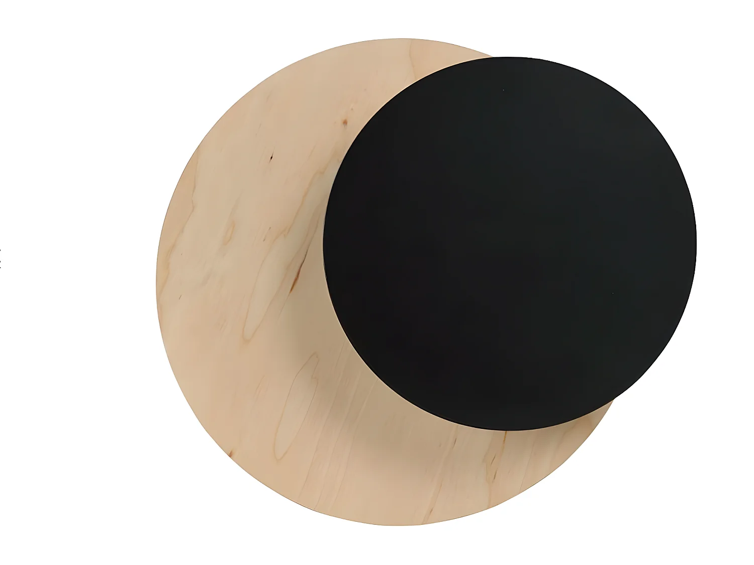 Applique murale Aura de style nordique avec base effet bois et cercle noir 1xG9