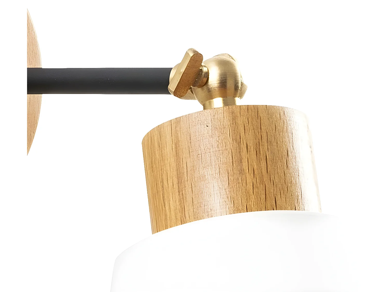 Esber wandlamp met houten voet en verstelbaar wit scherm 1xE27