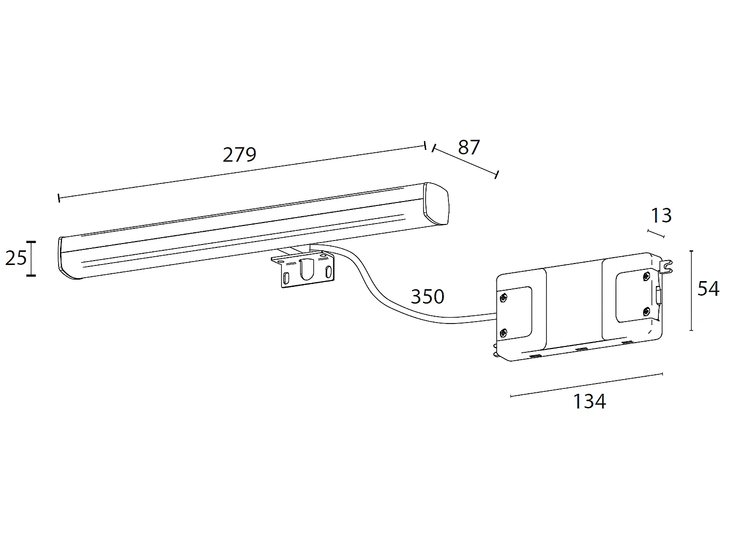 Aplique de baño LED Ruth 6W 412lm 5500K con estructura rectangular de aluminio IP44