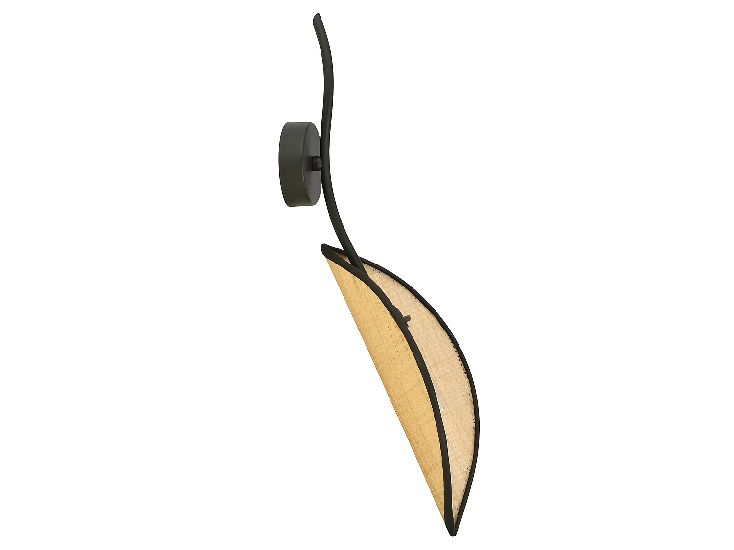 Aplique de pared Flik con pantalla de ratán en forma de hoja 1xE14