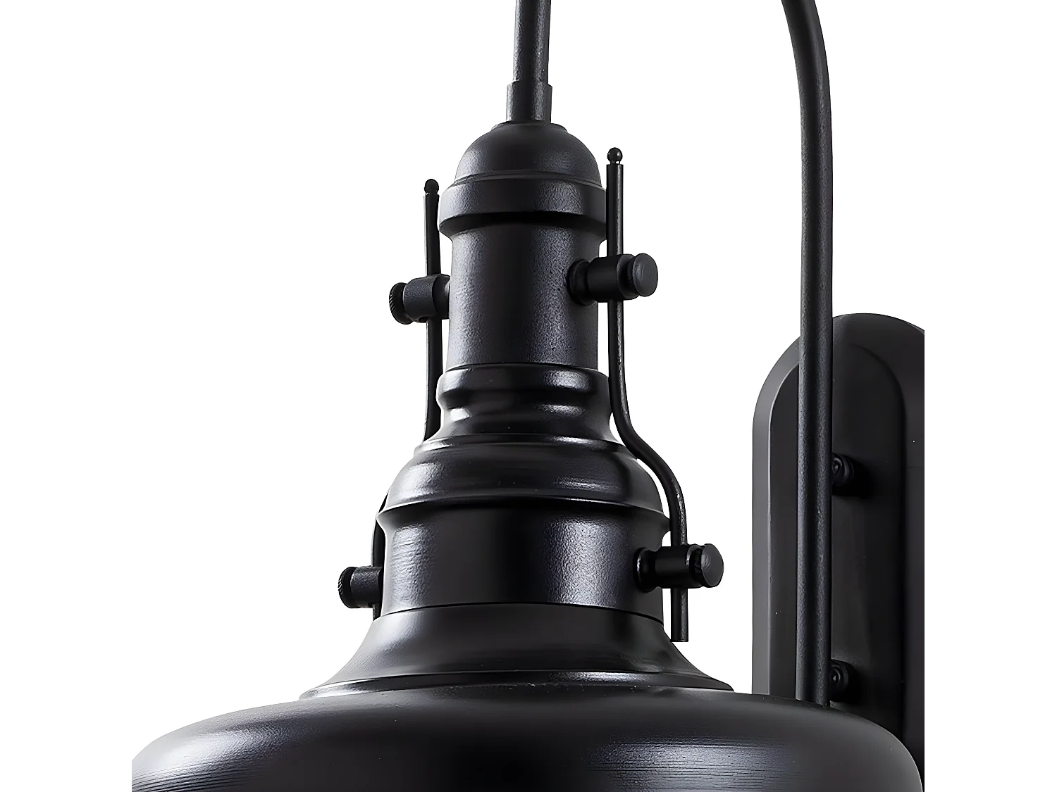 Challenge stijl wandlamp met zwart scherm en metalen rooster 1xE27