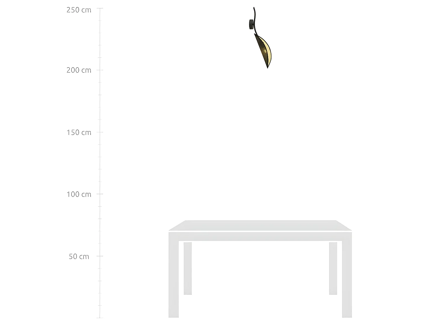 Flik wandlamp met zwarte en gouden bladvormige stoffen kap 1xE14