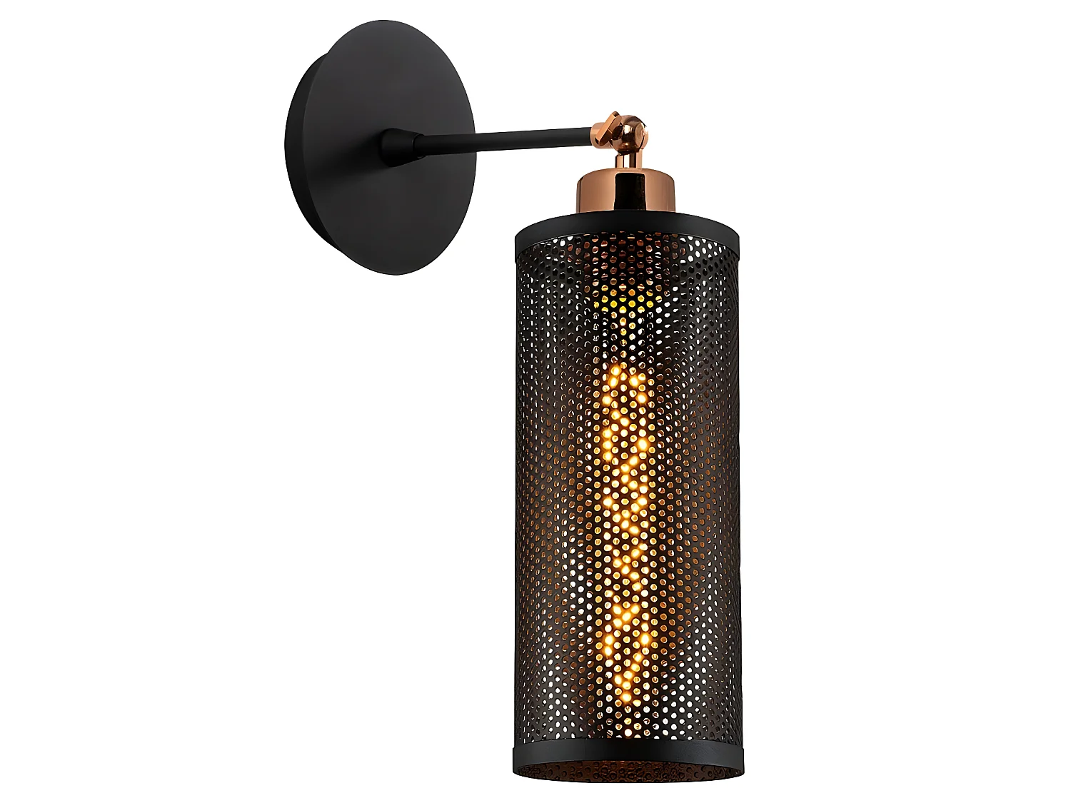 Applique Marismo à structure cylindrique en grille noire 1xE27