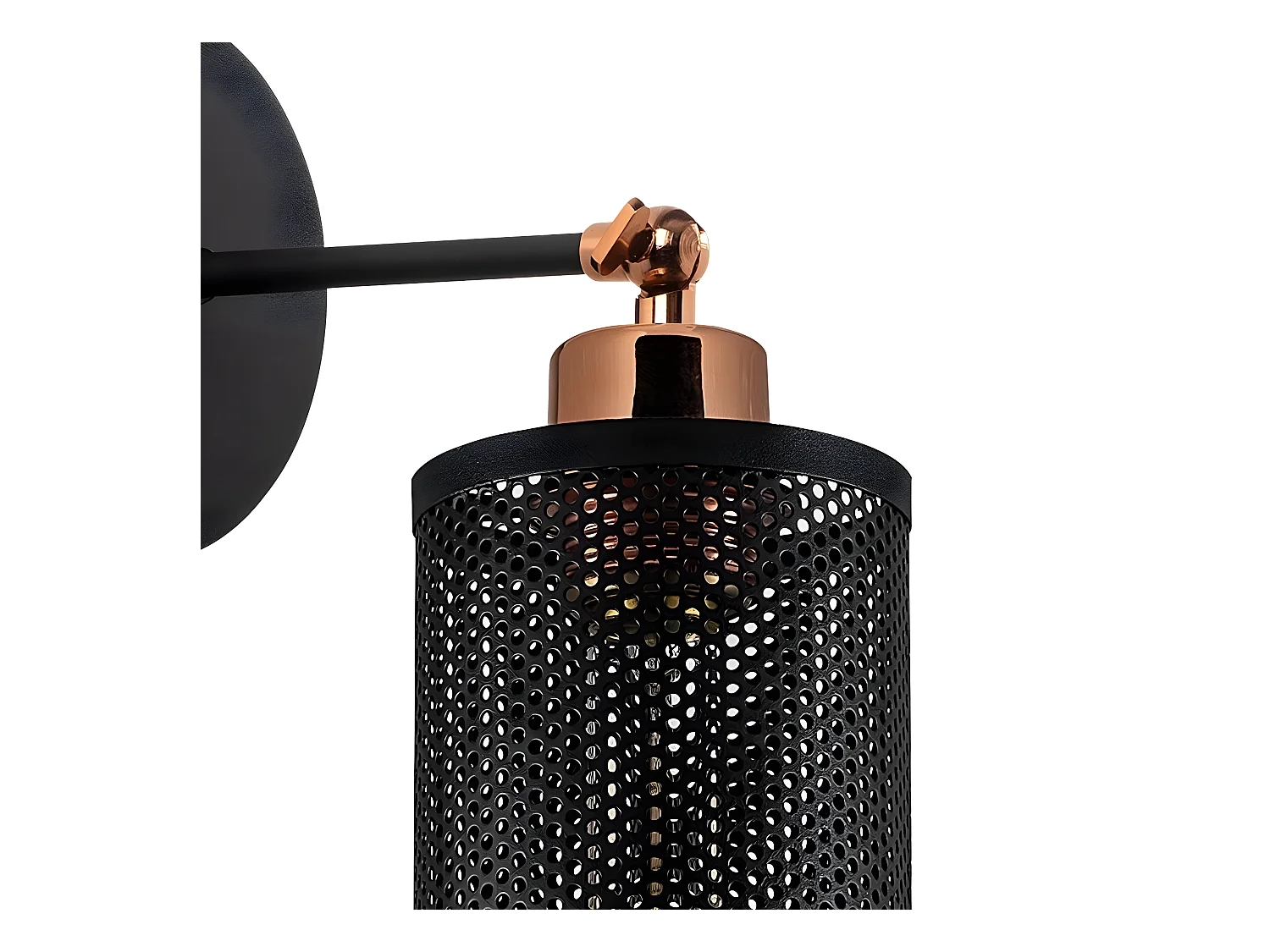 Wandleuchte Marismo mit zylindrischer Struktur aus schwarzem Gitter 1xE27