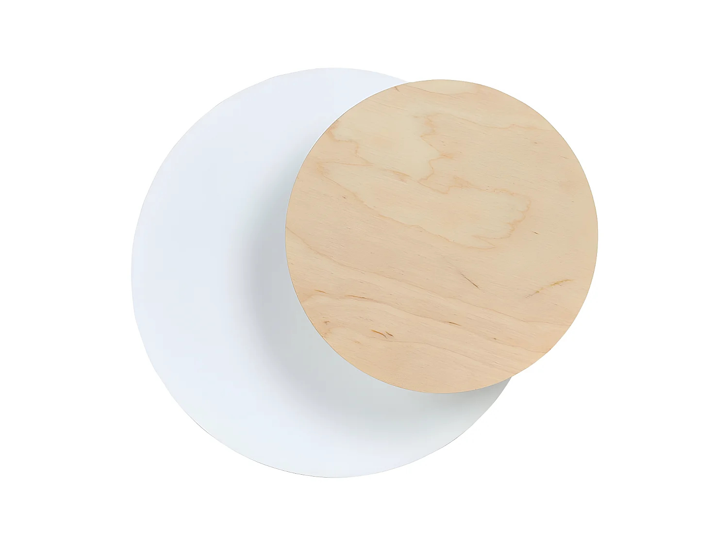 Applique murale Aura de style nordique avec base blanche et cercle effet bois 1xG9