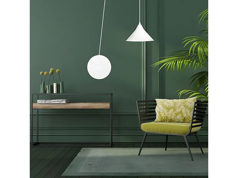 Candeeiro de parede branco estilo moderno Cerremo com cabo ajustável de 5 metros 1xE27