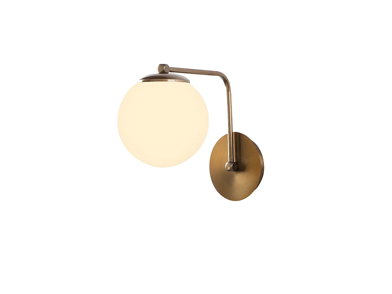 Wandleuchte Marga mit antikgoldener Struktur und Glaskugel 1xE27
