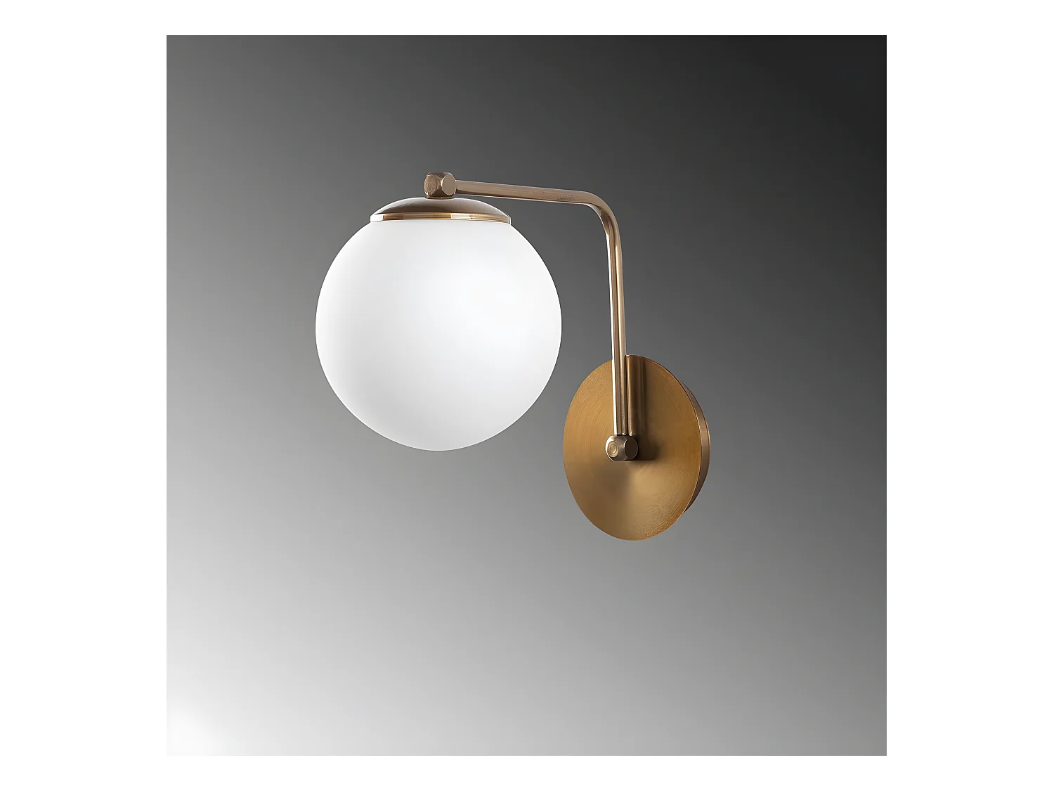 Wandleuchte Marga mit antikgoldener Struktur und Glaskugel 1xE27