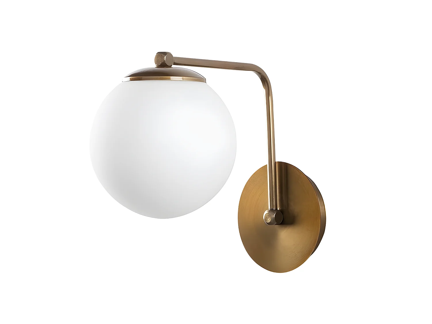 Candeeiro de parede Marga com estrutura em ouro envelhecido e bola de vidro 1xE27