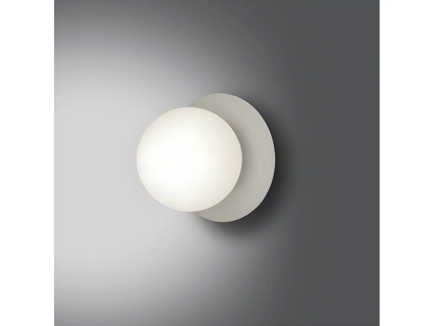 Aplique de pared Meltis estilo moderno circular blanco con esfera de cristal 1xE14