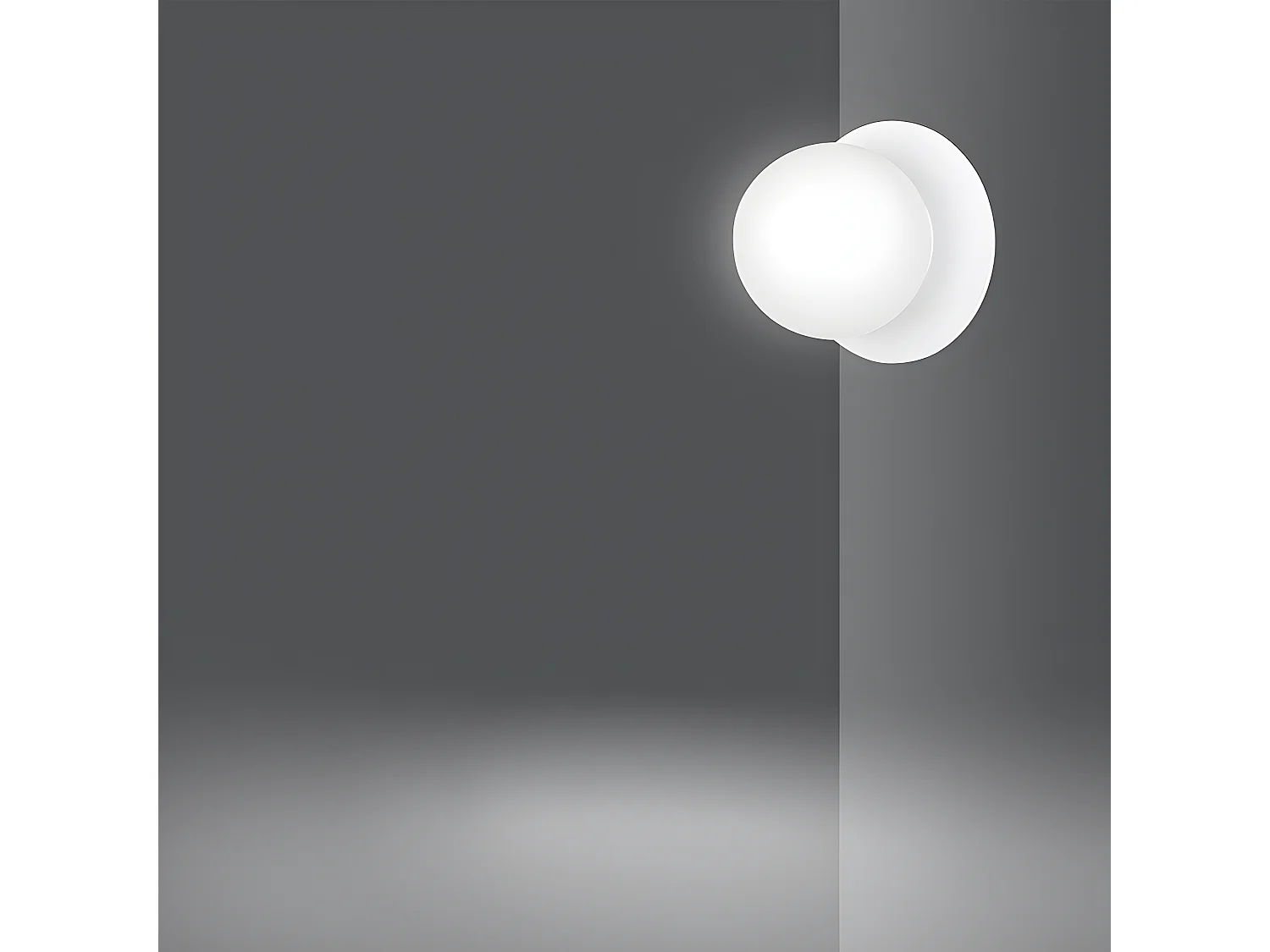 Applique murale circulaire blanche de style moderne Meltis avec sphère en verre 1xE14