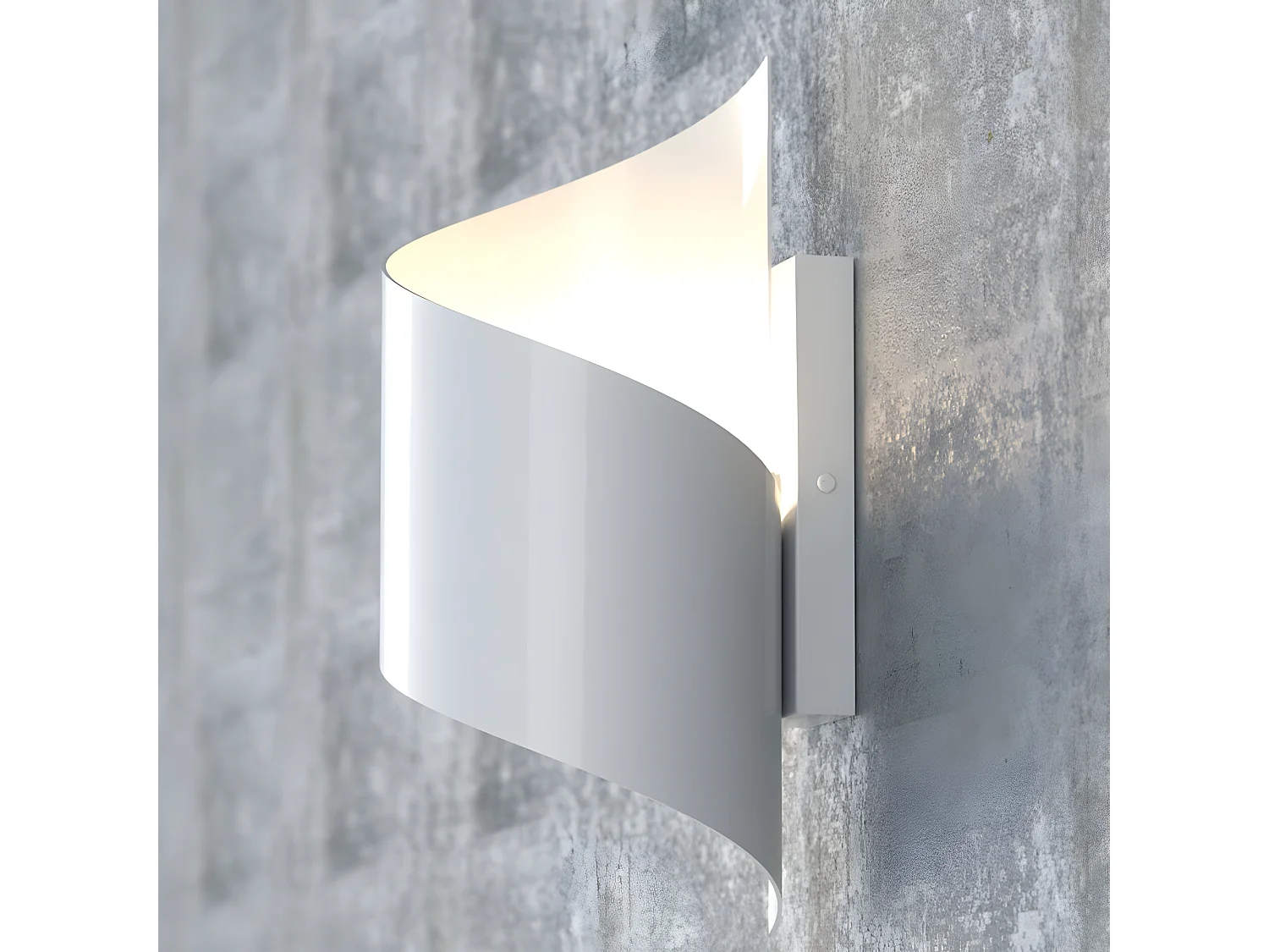 Aplique de pared Snape estilo moderno con estructura de espiral blanco 1xG9