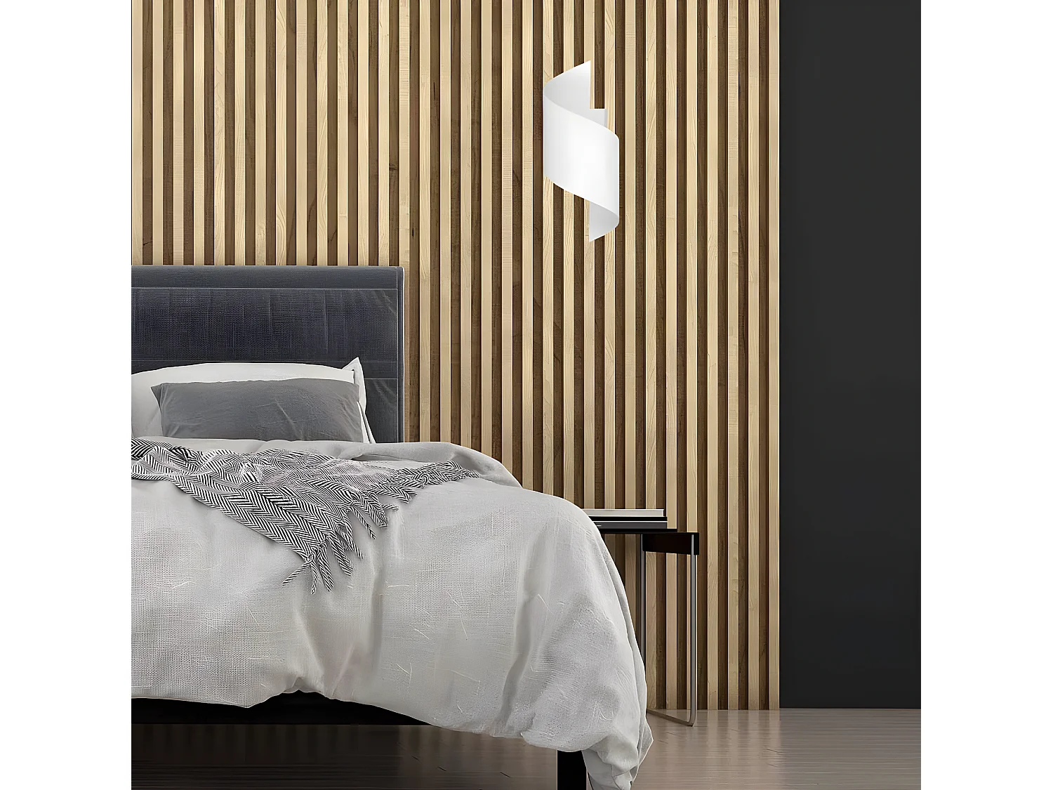 Applique murale Snape style moderne avec structure en spirale blanche 1xG9