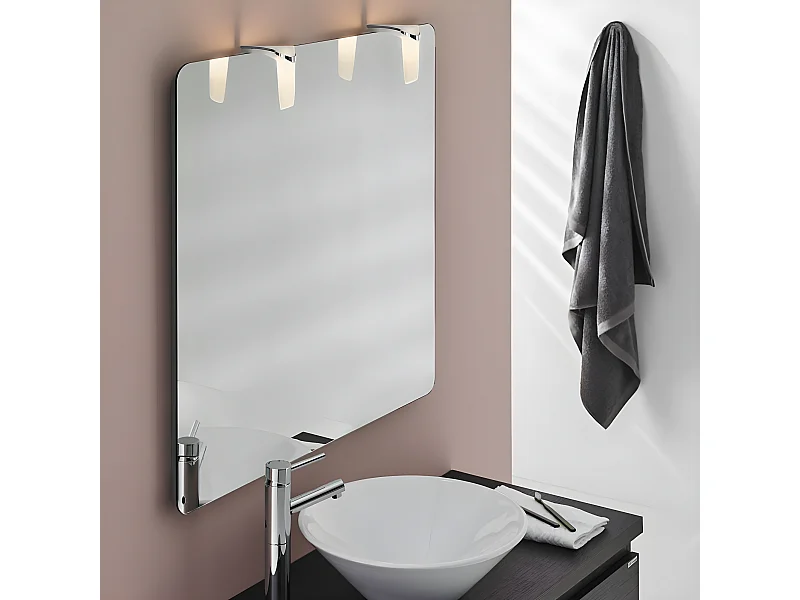 Applique de salle de bain LED Sabrina 2W 140lm 4000K cylindrique ABS blanc et chrome IP44