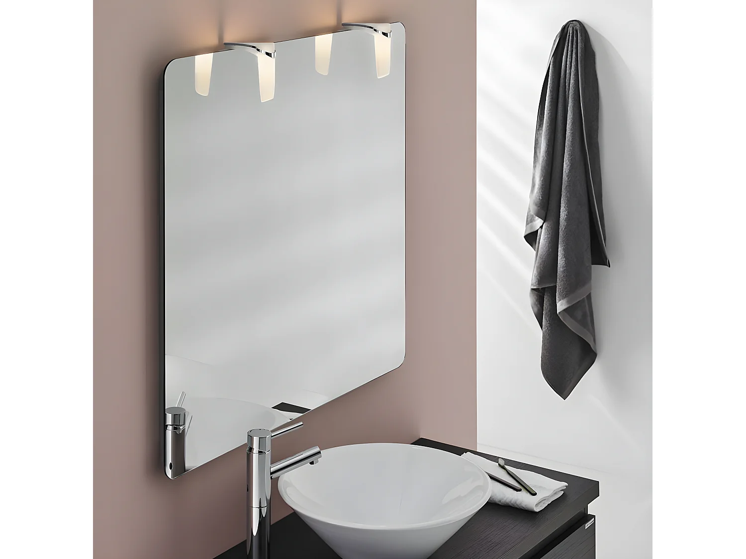 Aplique de baño LED Sabrina 2W 140lm 4000K cilíndrico de ABS blanco y cromo IP44