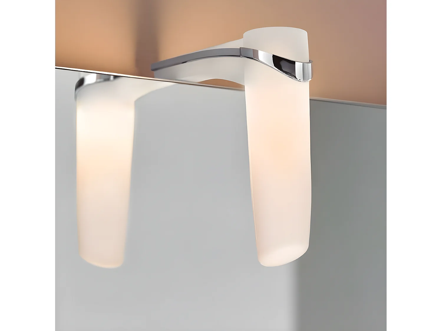 Applique de salle de bain LED Sabrina 2W 140lm 4000K cylindrique ABS blanc et chrome IP44