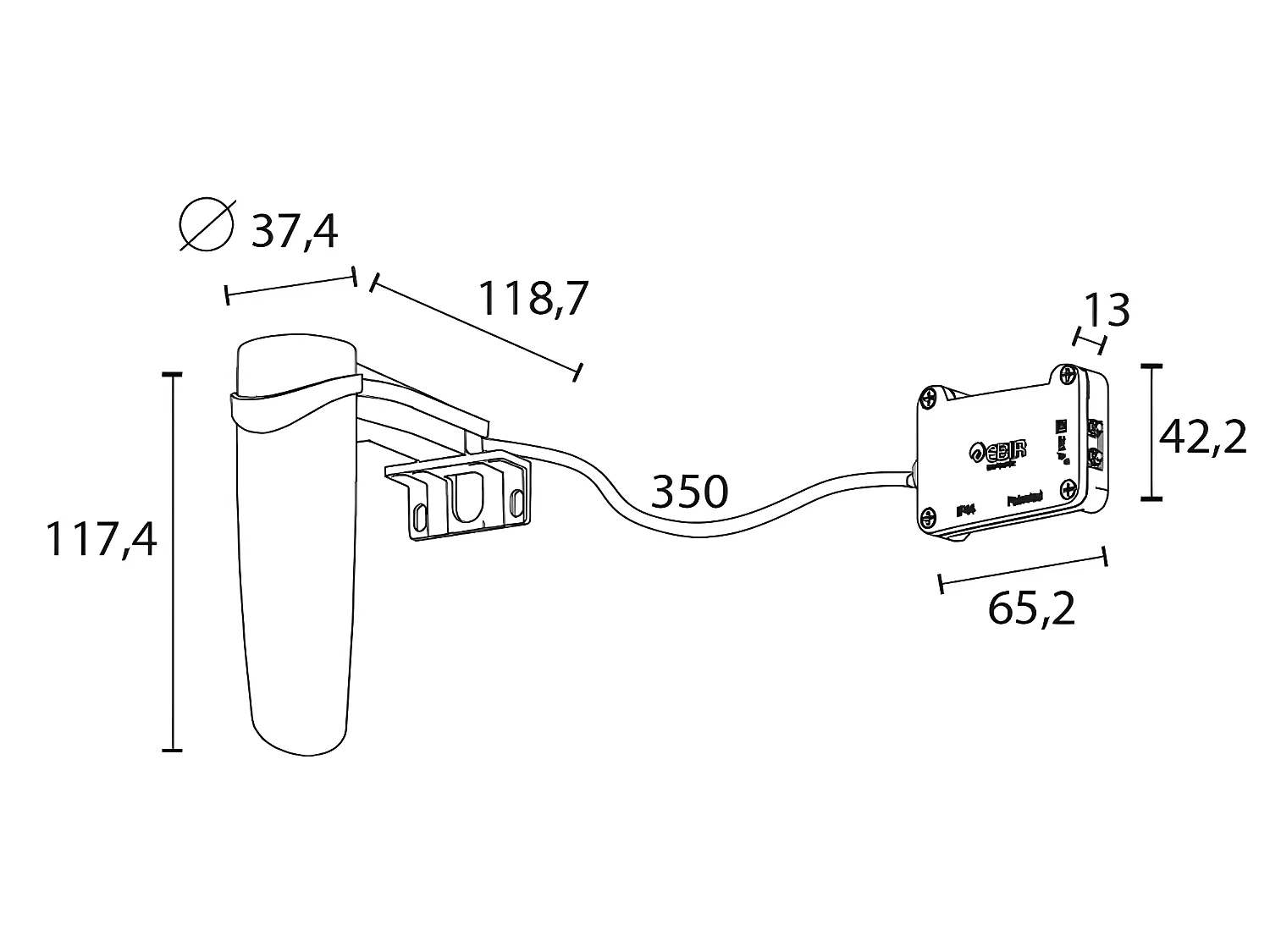 Applique de salle de bain LED Sabrina 2W 140lm 4000K cylindrique ABS blanc et chrome IP44