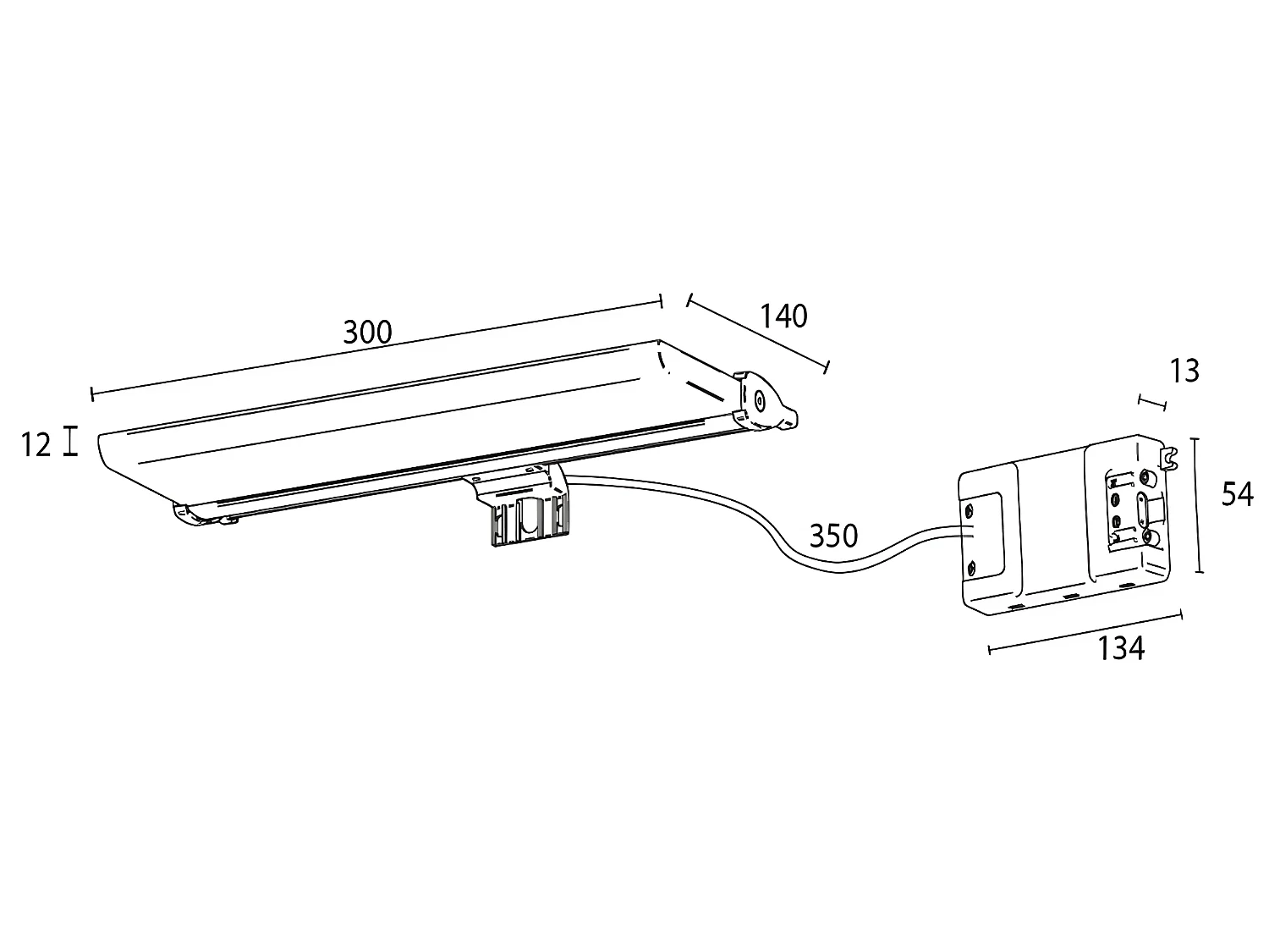 Applique de salle de bain LED Daniela 6W 410lm 5300K rectangulaire en aluminium IP44