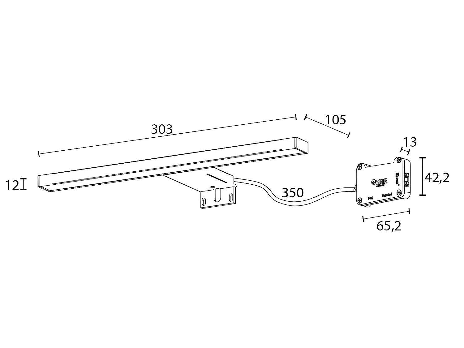 Aplique de baño LED Celia 7W 417lm 5700K de aluminio y ABS rectangular plateado IP44