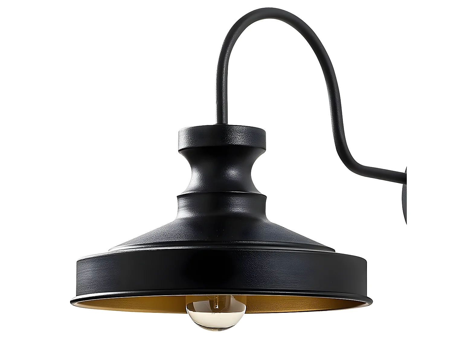 Candeeiro de parede estilo vintage retro Harvey com abajur de metal preto 1xE27