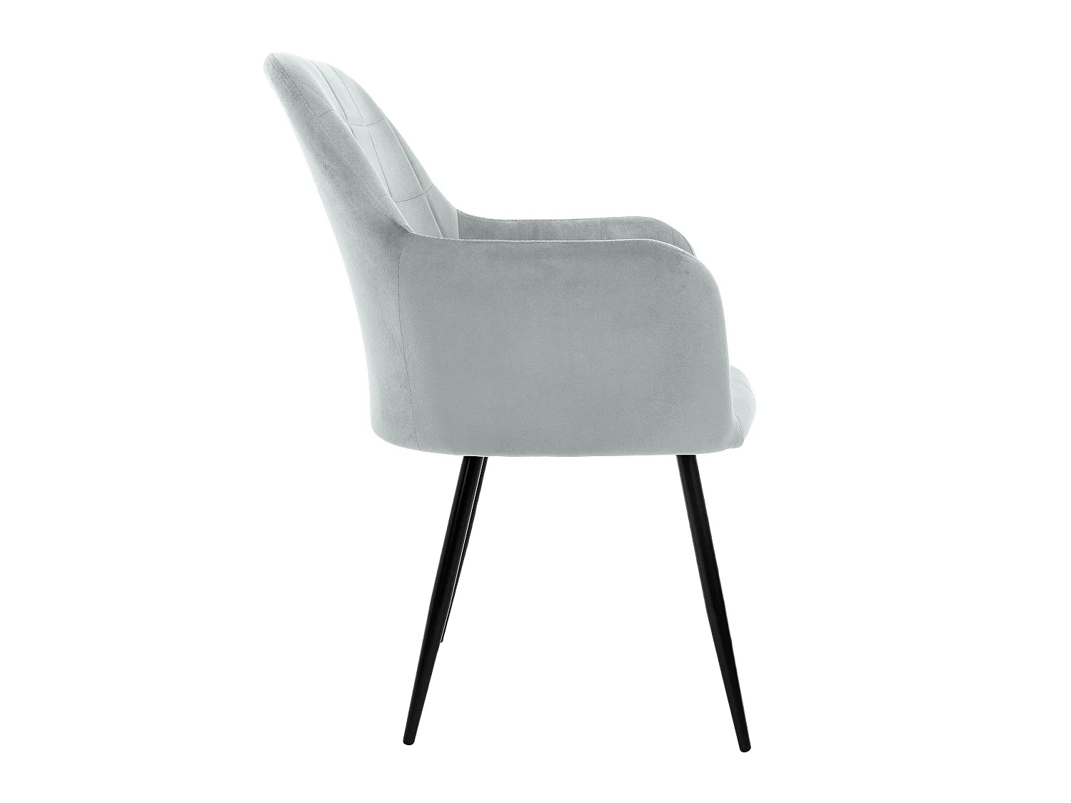 4x Sillón mueble de comedor oficina gris asientos sofá retro tapizado acolchado