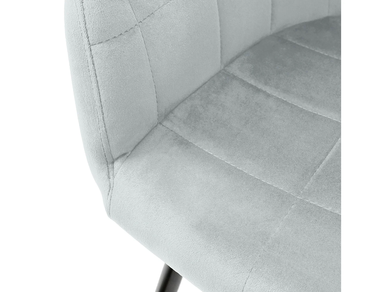 4x Sillón mueble de comedor oficina gris asientos sofá retro tapizado acolchado