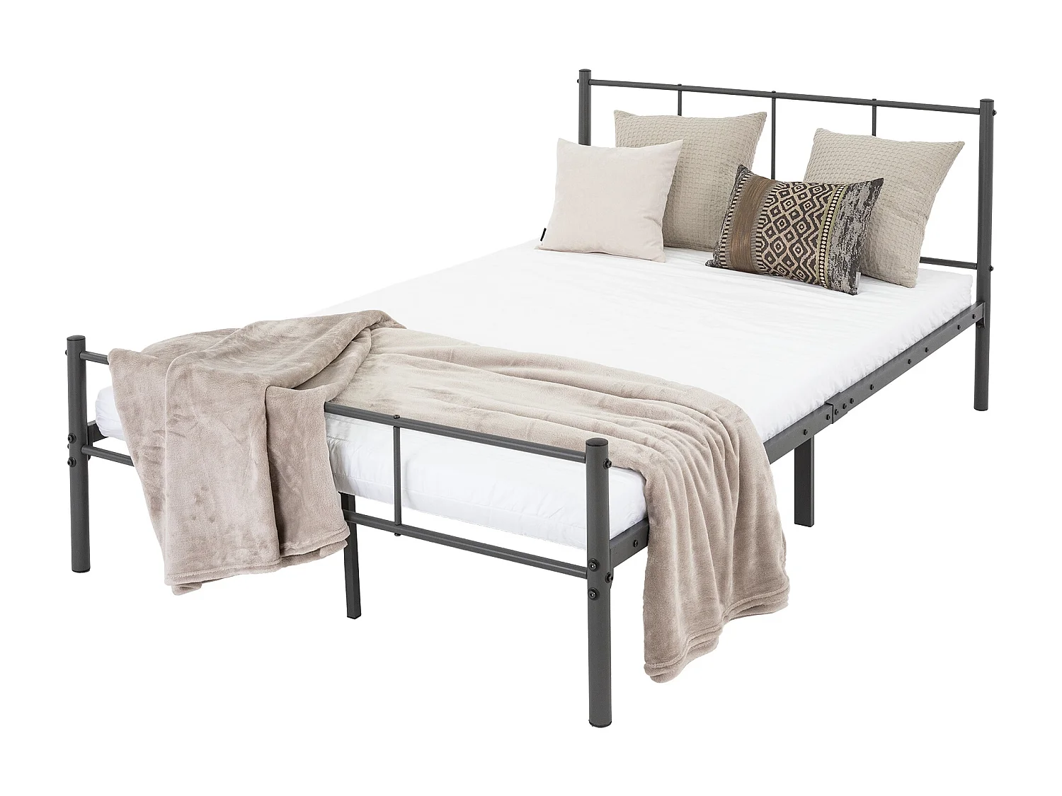 Giroletto struttura base letto con rete a doghe in metallo 120x200 cm antracite