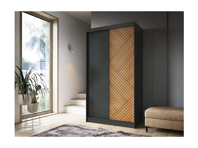 Penderie Retro Basic (120cm)/Marron&Noir/En stock