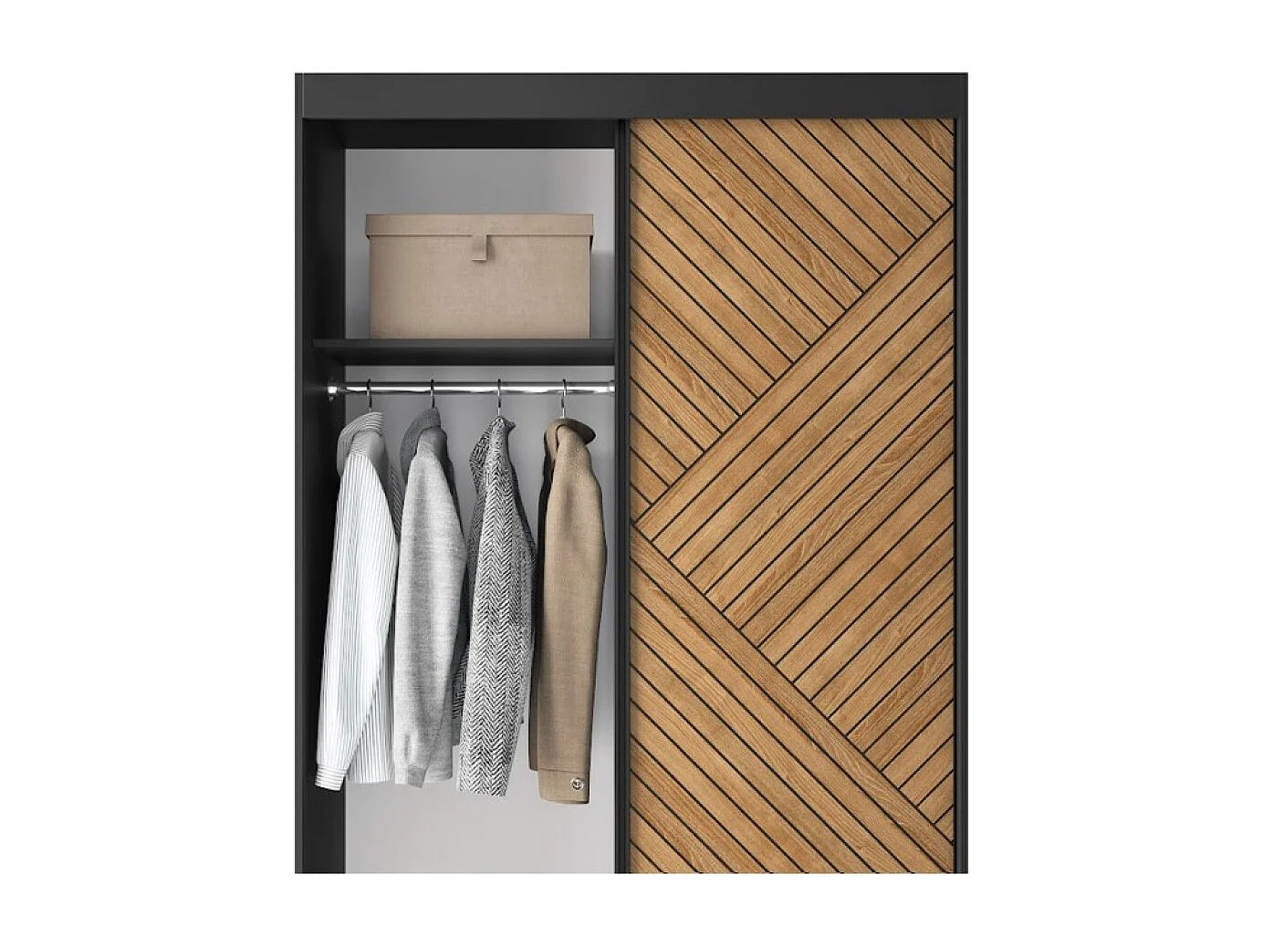 Armadio Retro Basic (120cm)/Marrone&Nero/In Magazzino