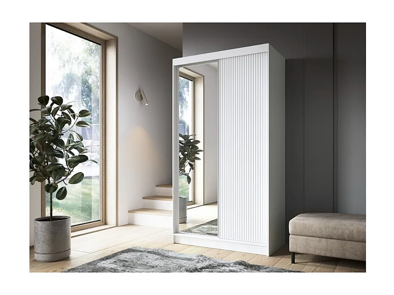 Kleiderschrank Biancco (120cm)/Weiss/An Lager