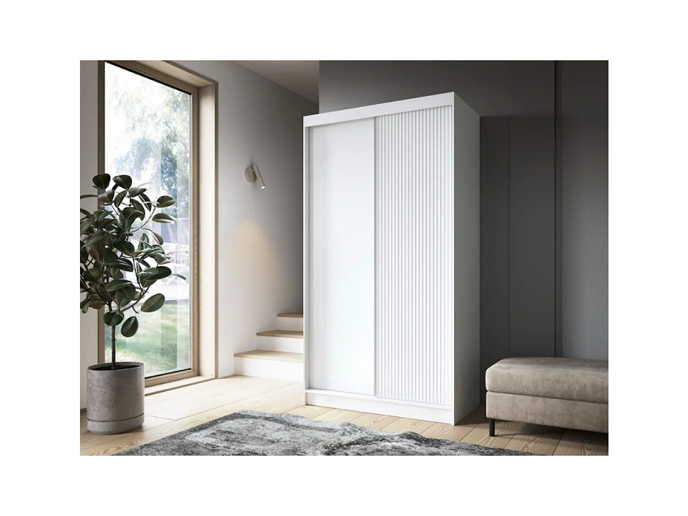 Penderie Biancco Basic (120cm)/Blanc/En stock