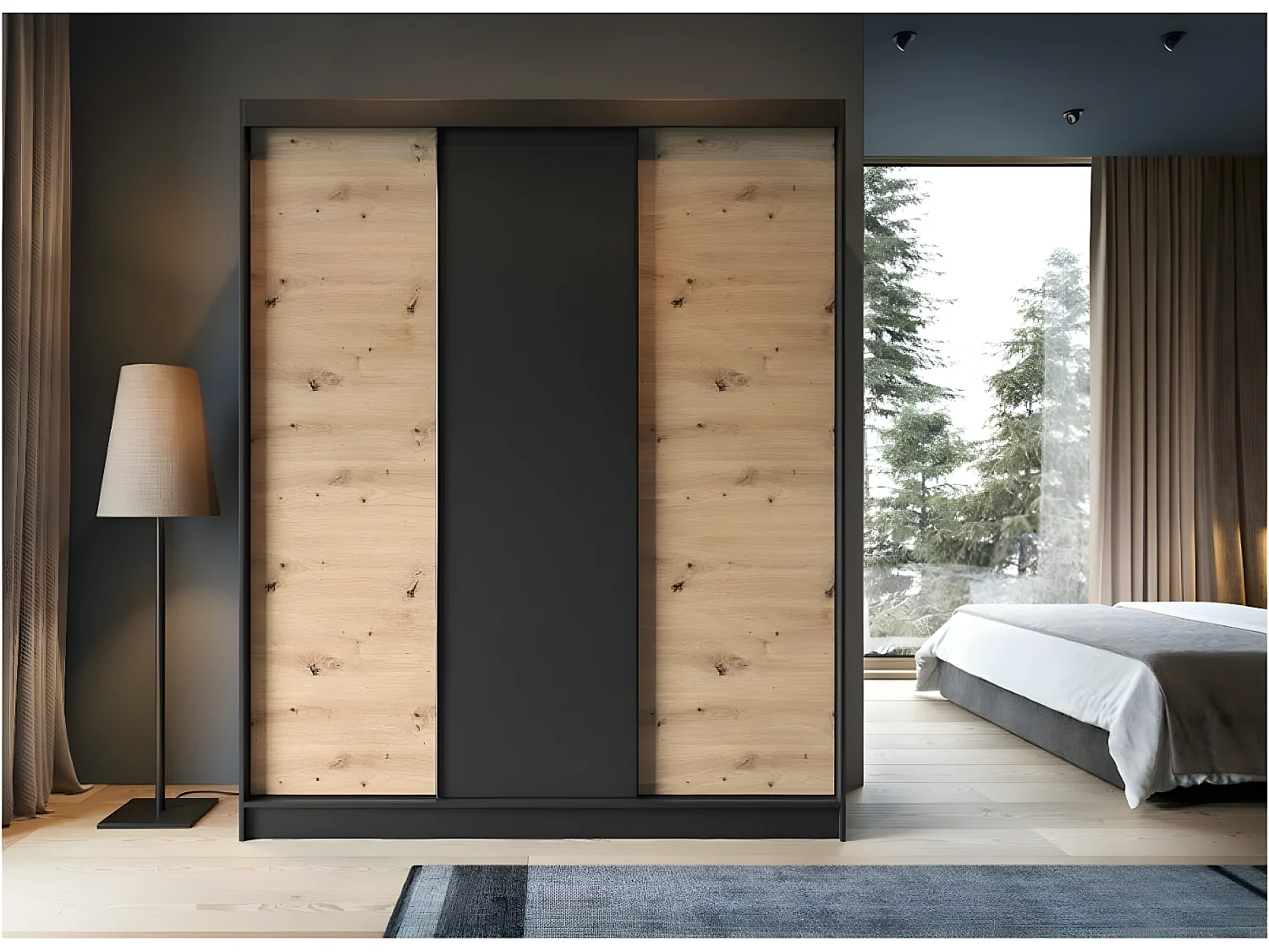 Penderie Artinero Basic XL (180cm)Marron&Noir/En stock