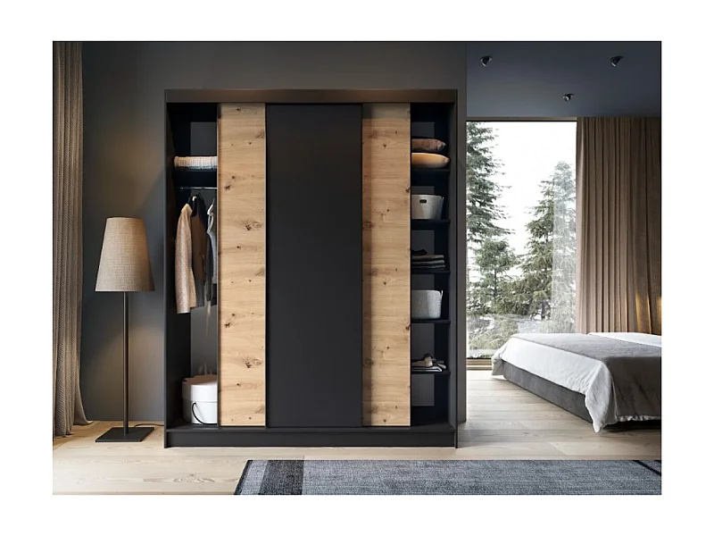 Armadio Artinero Basic XL (180cm)/Nero&Marrone/In Magazzino