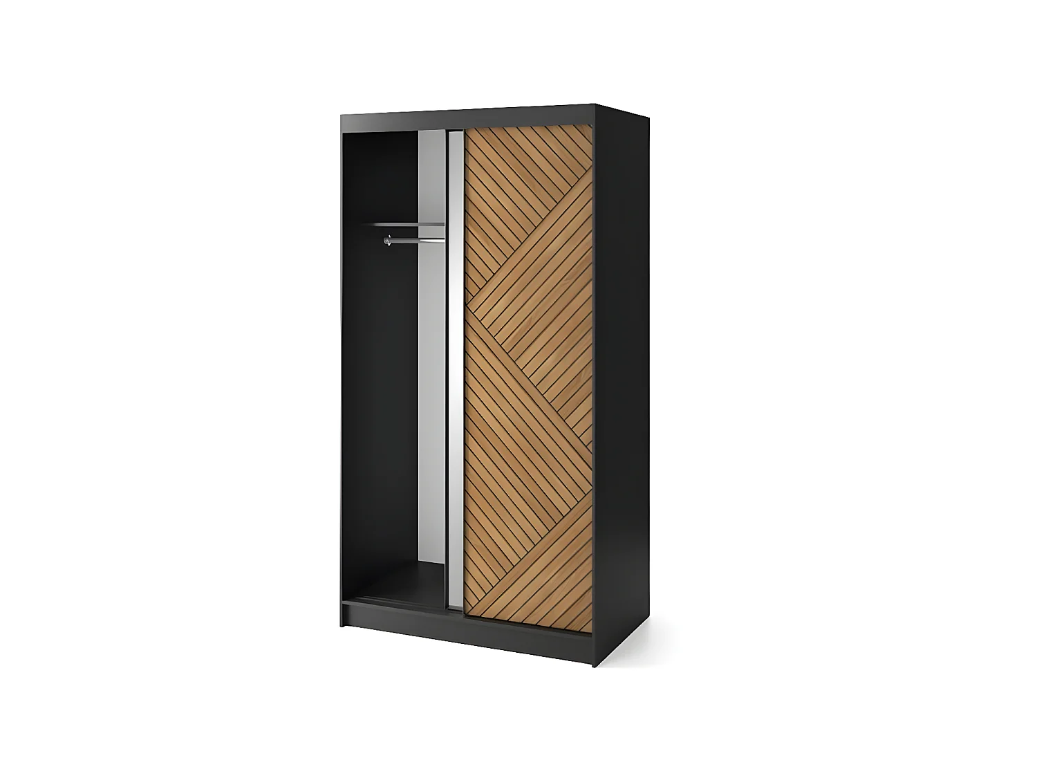 Armadio Retro (120cm)/Marrone&Nero/In Magazzino