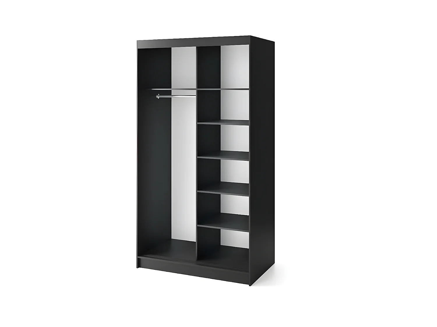 Kleiderschrank Retro (120cm)/Braun&Schwarz/An Lager